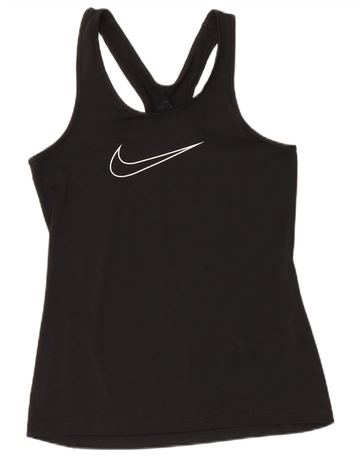 Nike Womens Graphic Vest Top UK 10 Small Black Polyester