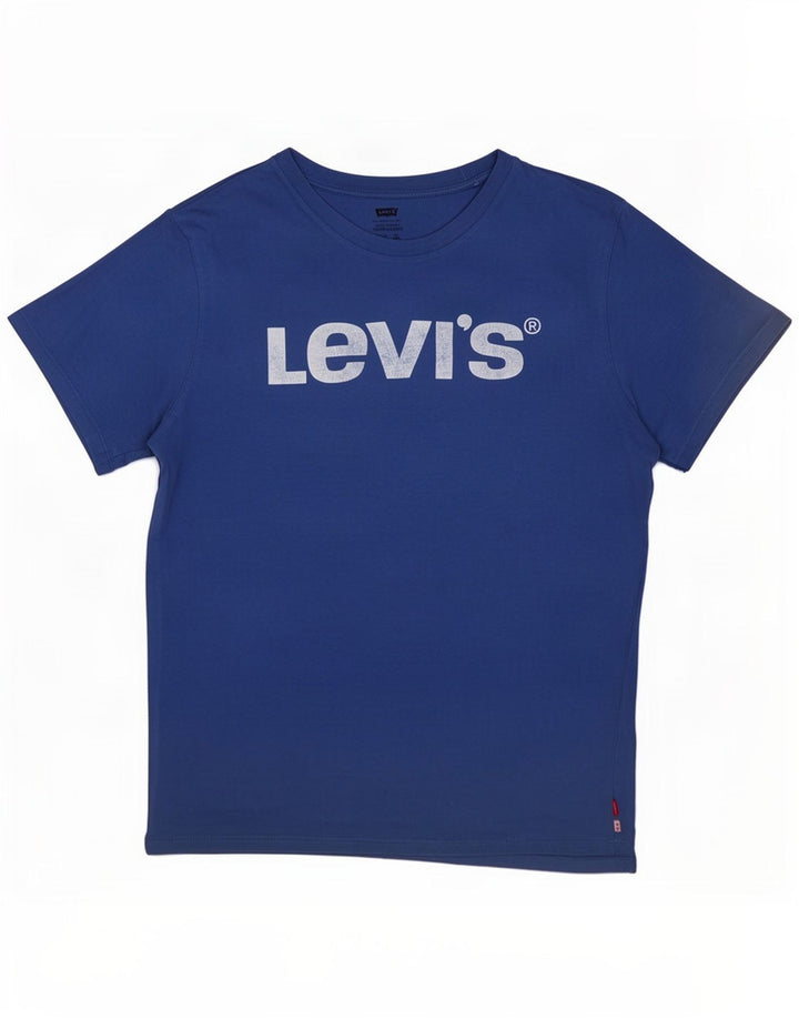 Levi's Mens Graphic T-Shirt Top Medium Blue Cotton