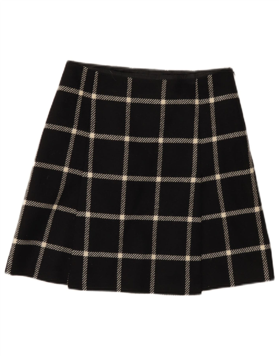 HOBBS Womens Mini Skirt UK 8 Small W26  Black Check Wool