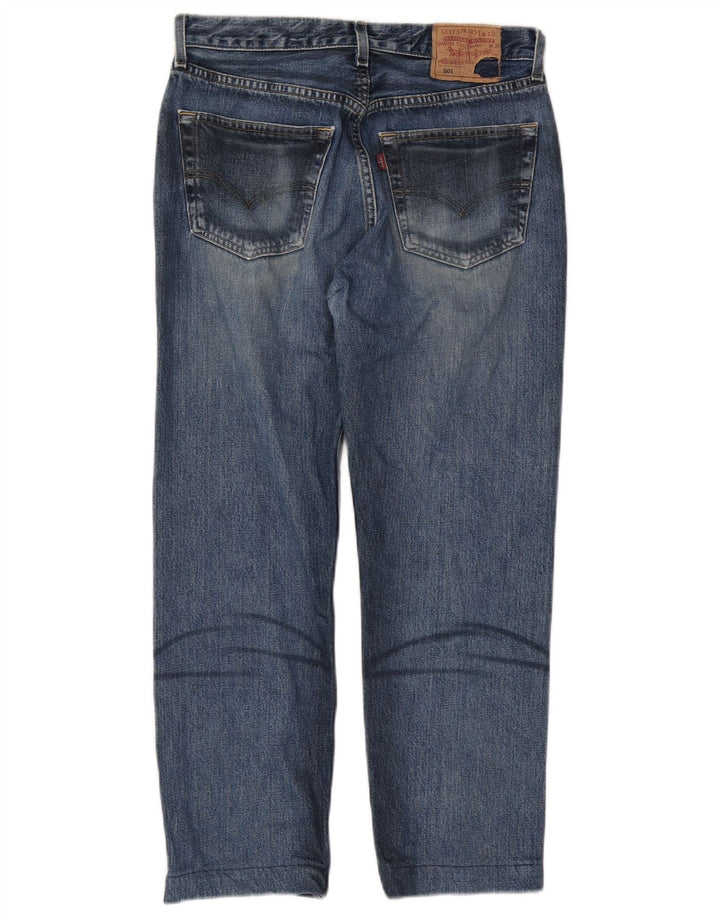 Levi's Mens 501 Cropped Straight Jeans W28 L25 Blue Cotton