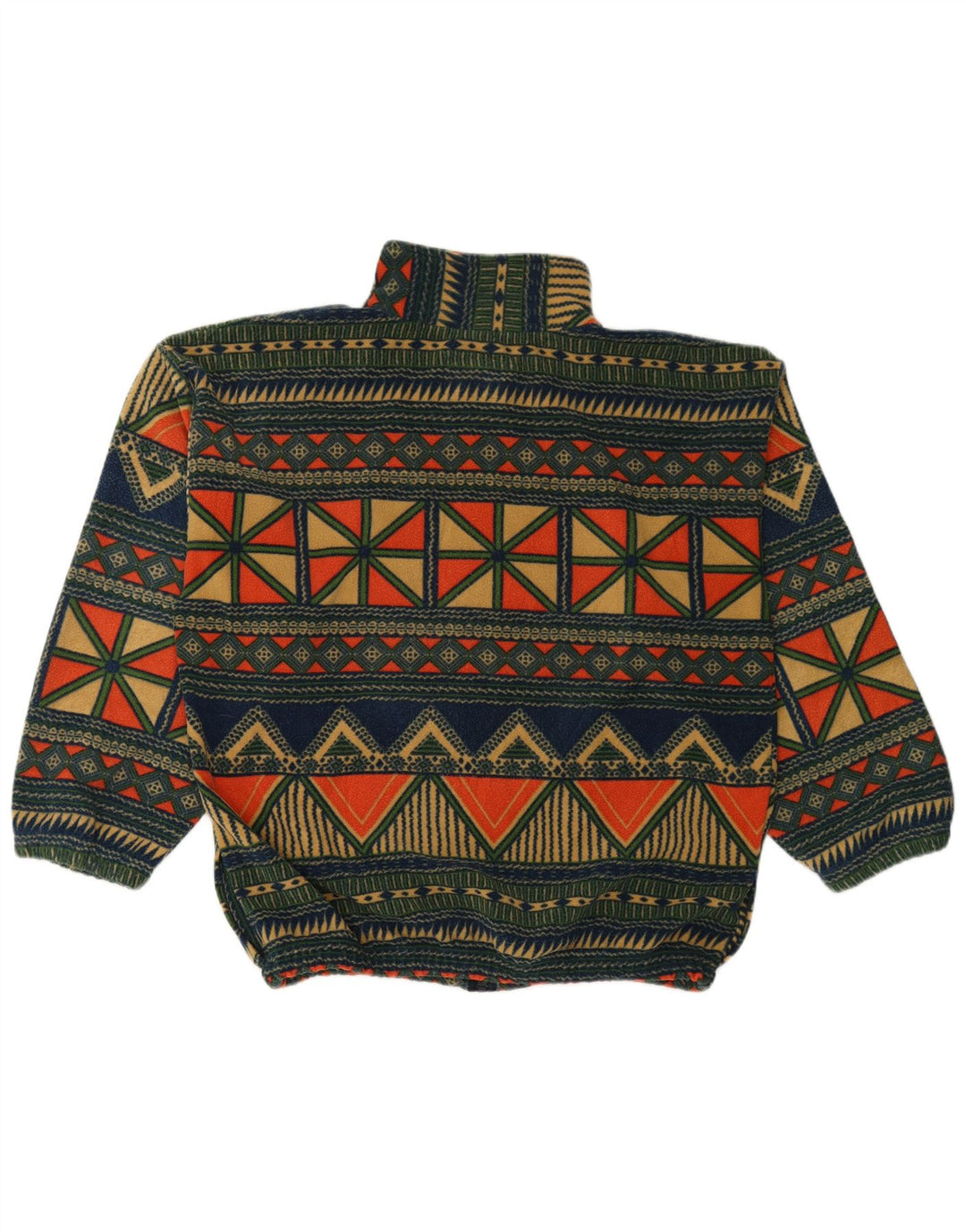 VINTAGE Mens Fleece Jacket UK 42 XL Multicoloured Geometric Polyester