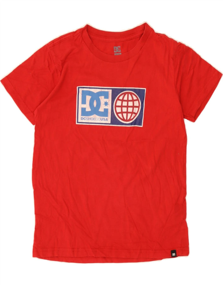 DC Boys Graphic T-Shirt Top 9-10 Years Small Red Cotton Vintage DC and Second-Hand DC from Messina Hembry 