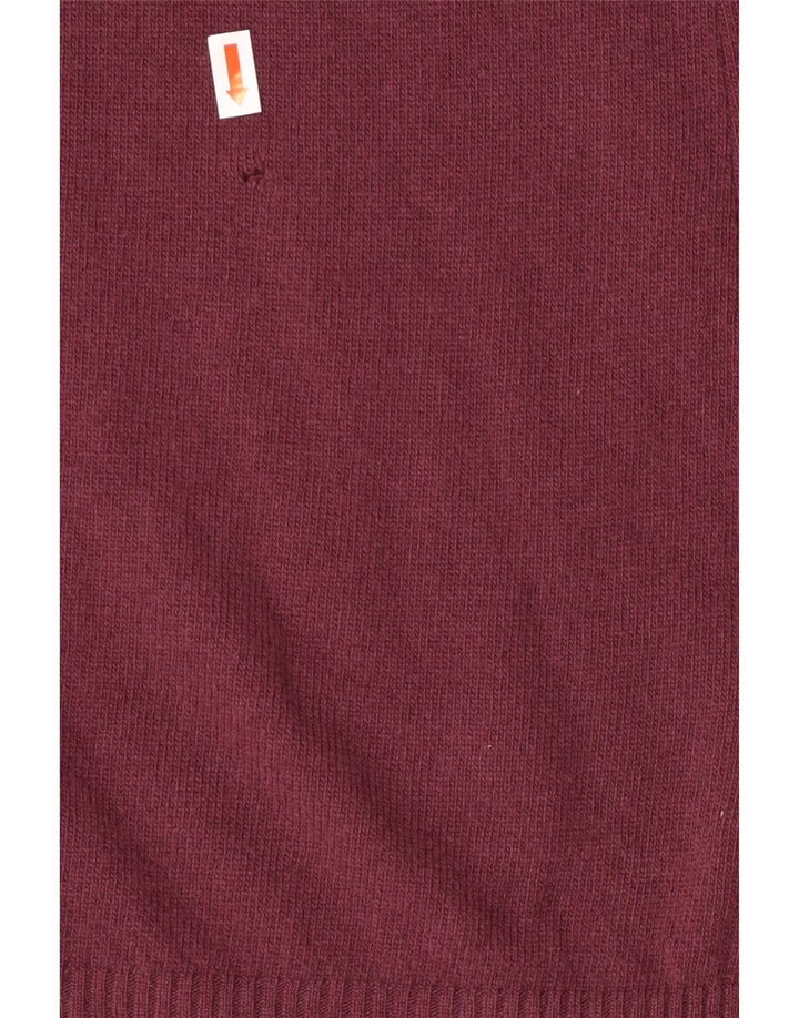 BENETTON Womens Jumper Dress UK 14 Medium Maroon Merino Wool