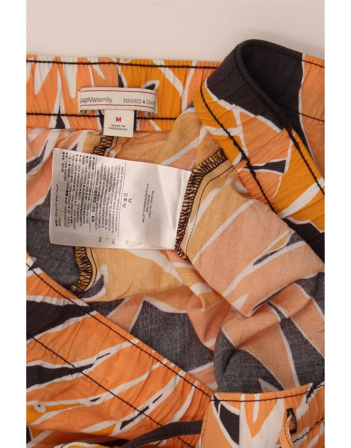 Gap Womens Maternity Casual Shorts Medium W32 Orange Floral Viscose