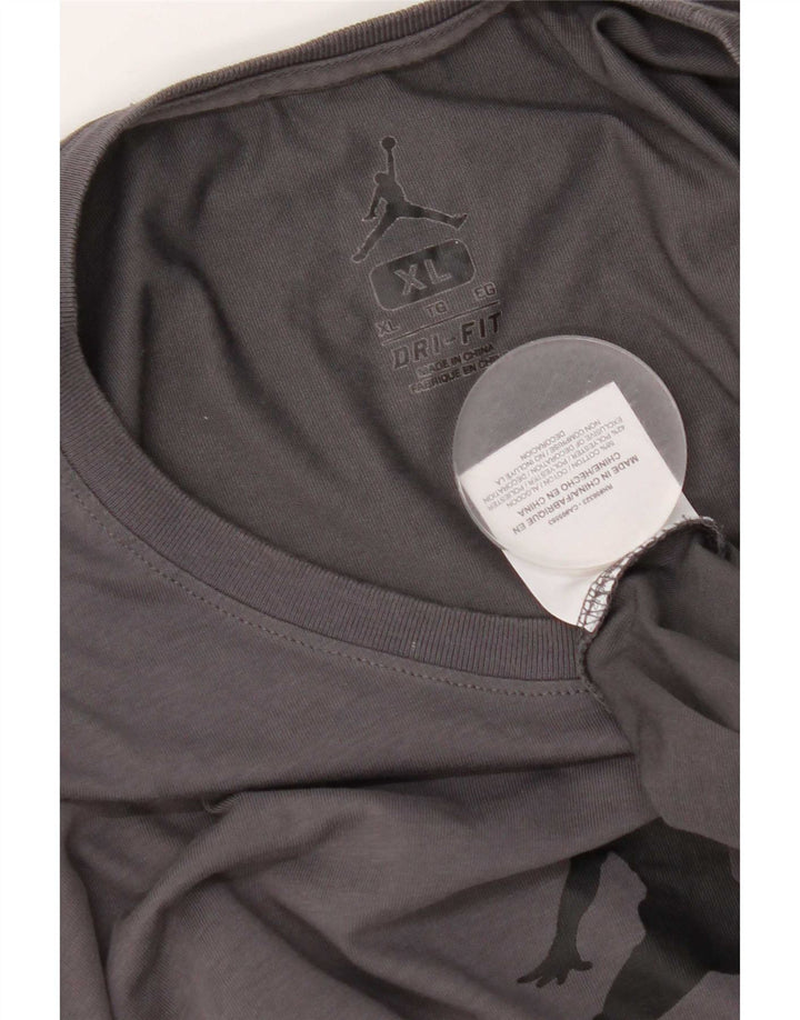 Jordan Mens Dri Fit Graphic Top Long Sleeve XL Grey Cotton