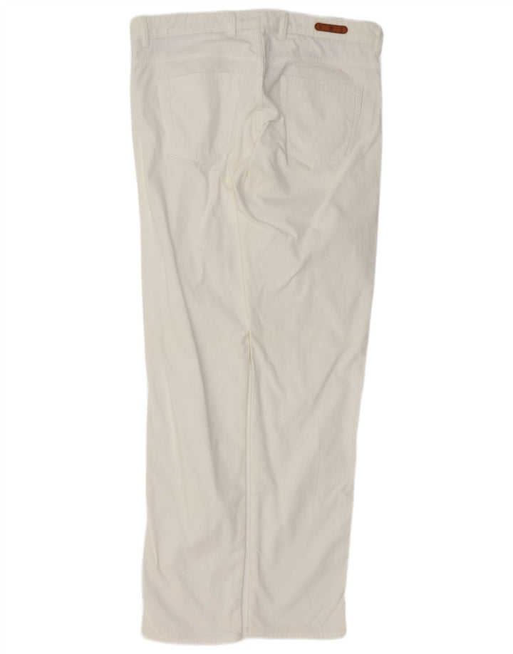 Massimo Dutti Mens Slim Fit Casual Trousers EU 42 Large W32 L34 White
