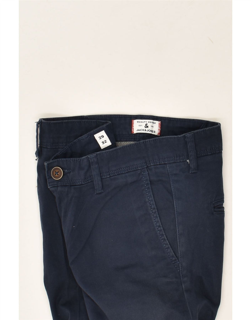 JACK & JONES Mens Marco Slim Casual Trousers W29 L32  Navy Blue Cotton | Vintage Jack & Jones | Thrift | Second-Hand Jack & Jones | Used Clothing | Messina Hembry 