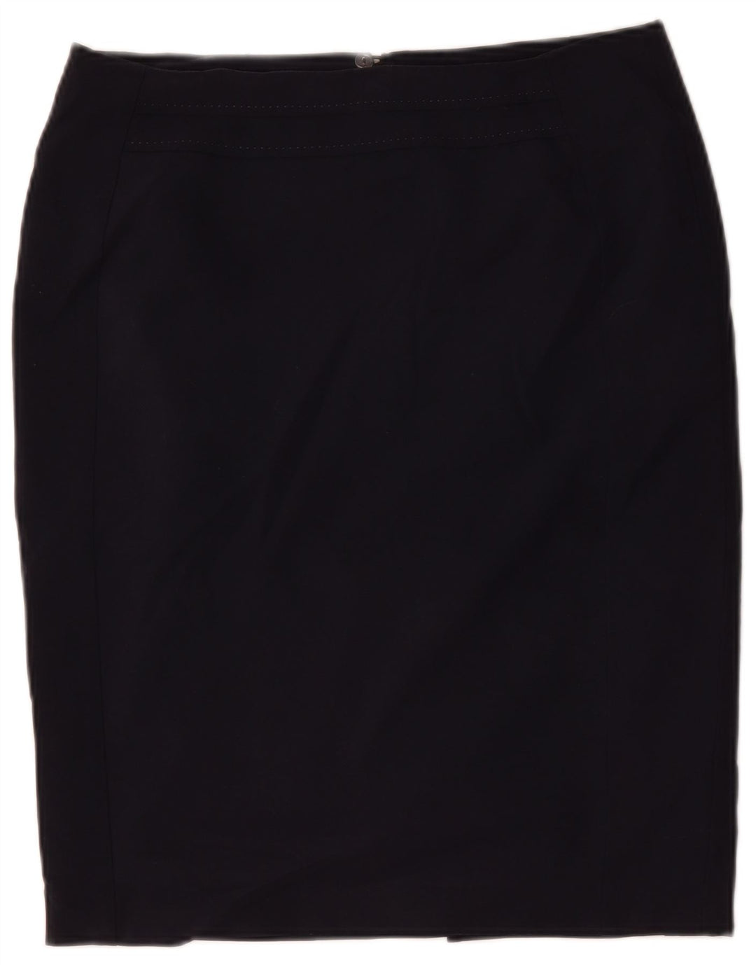 Marks & Spencer Womens Pencil Skirt UK 14 Large W34 Navy Blue Polyester