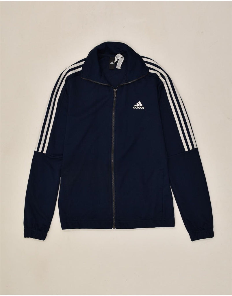 ADIDAS Mens Tracksuit Top Jacket UK 36/38 Small Navy Blue Polyester | Vintage Adidas | Thrift | Second-Hand Adidas | Used Clothing | Messina Hembry 