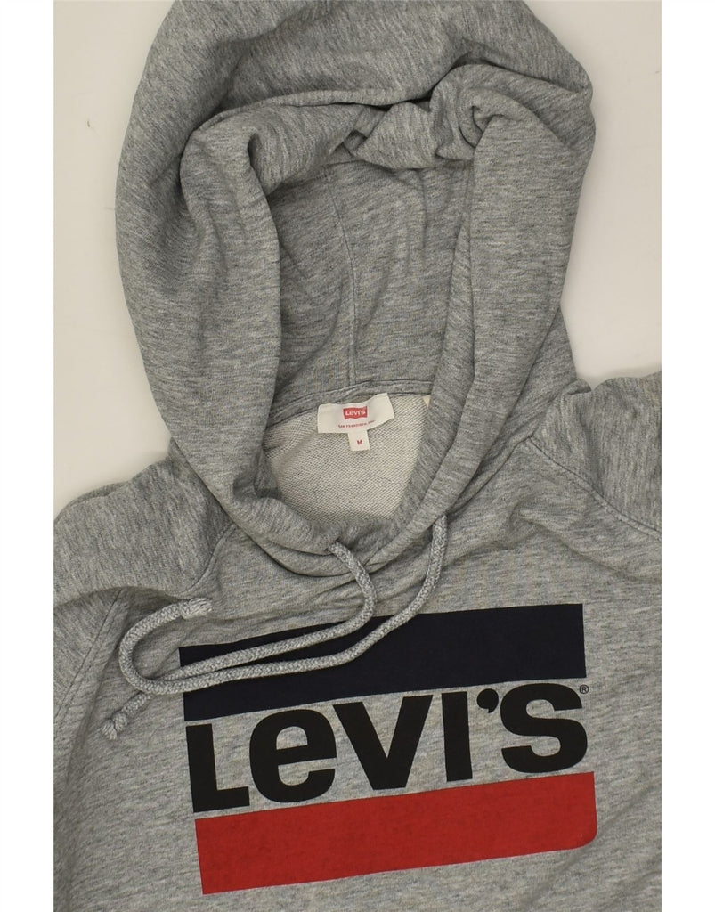 LEVI'S Mens Graphic Hoodie Jumper Medium Grey Cotton | Vintage Levi's | Thrift | Second-Hand Levi's | Used Clothing | Messina Hembry 