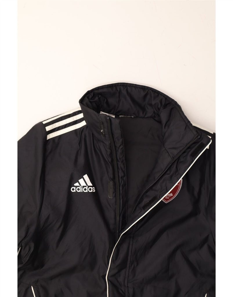 ADIDAS Boys Windbreaker Jacket 13-14 Years Black Polyester Vintage Adidas and Second-Hand Adidas from Messina Hembry 