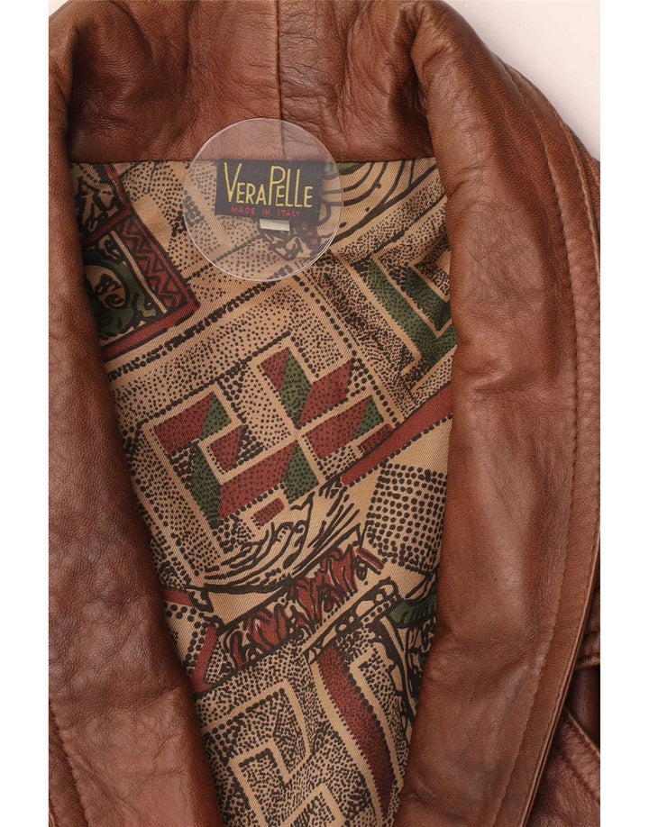 Vintage Mens Leather Jacket UK 40 Large Brown Leather