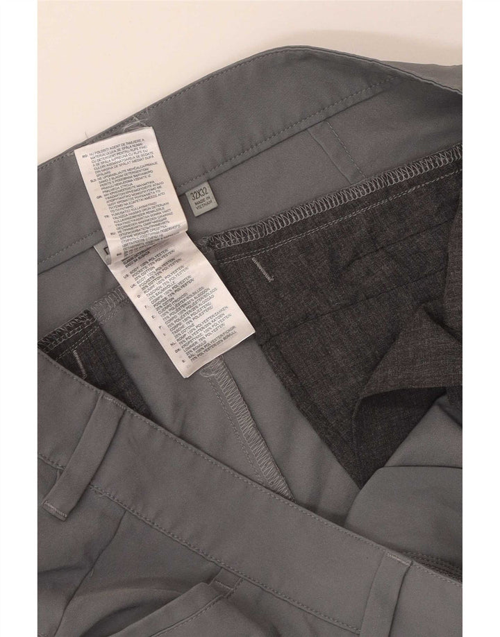 Adidas Mens Slim Chino Trousers W32 L29 Grey Polyester