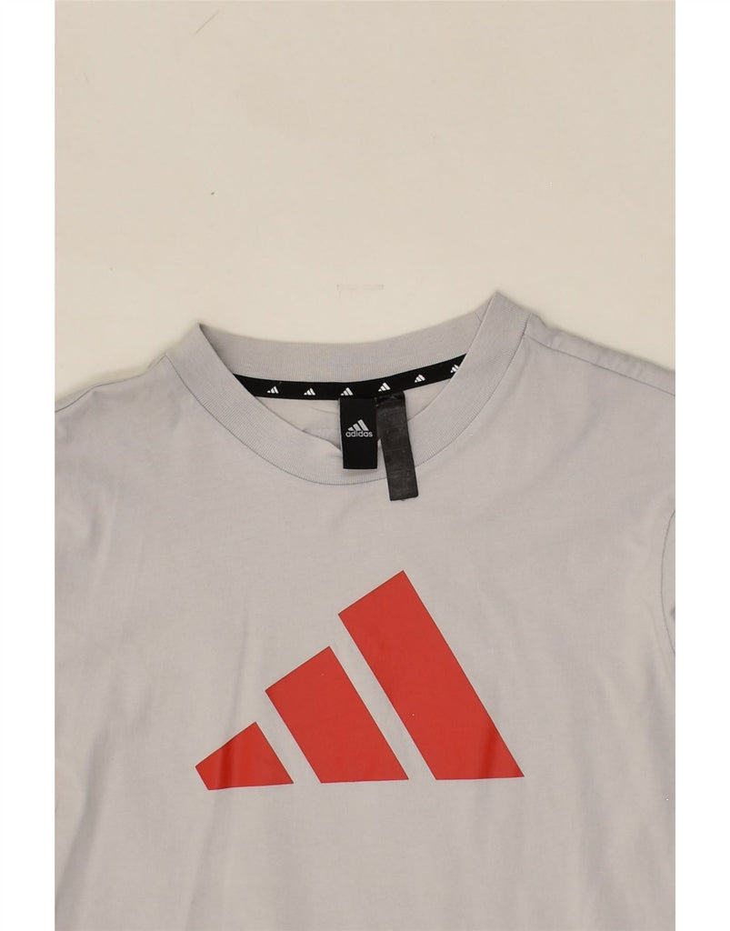 ADIDAS Womens Graphic T-Shirt Top UK 8 Small Grey Cotton | Vintage Adidas | Thrift | Second-Hand Adidas | Used Clothing | Messina Hembry 