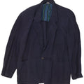 Giorgio Zanella Mens 1 Button Blazer Jacket IT 46 Small Navy Blue Check