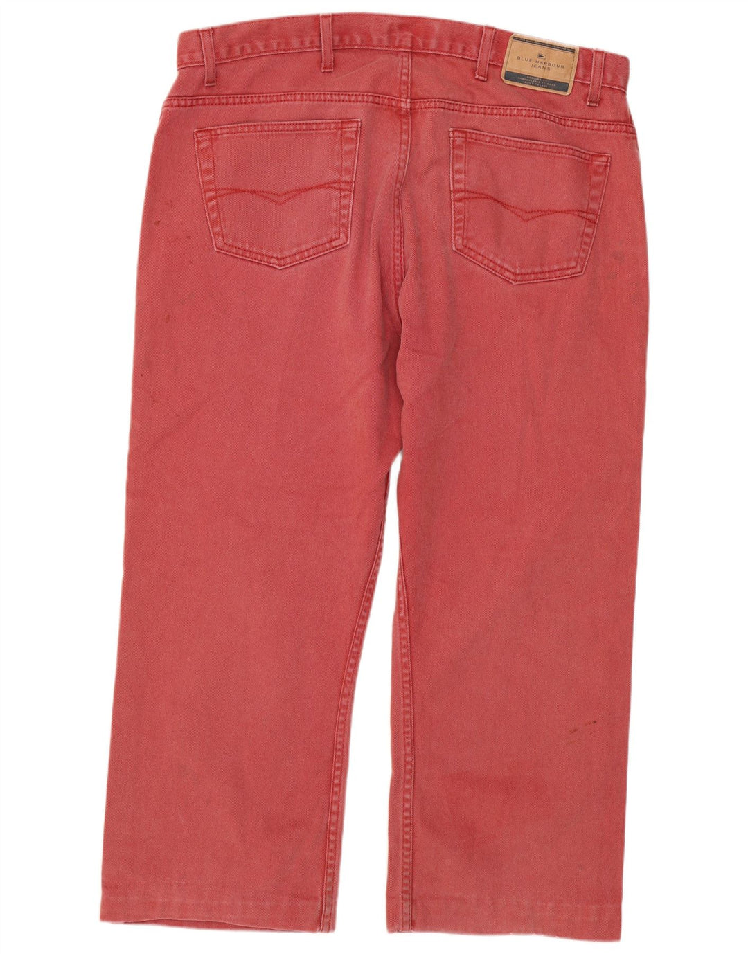 Marks & Spencer Mens Blue Harbour Cropped Jeans W38 L24 Red Cotton