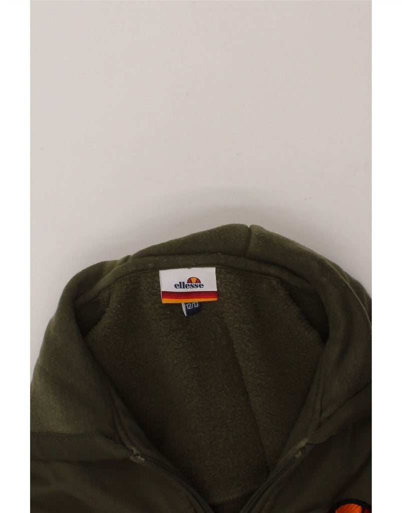 ELLESSE Boys Graphic Hoodie Jumper 12-13 Years  Khaki Cotton Vintage Ellesse and Second-Hand Ellesse from Messina Hembry 