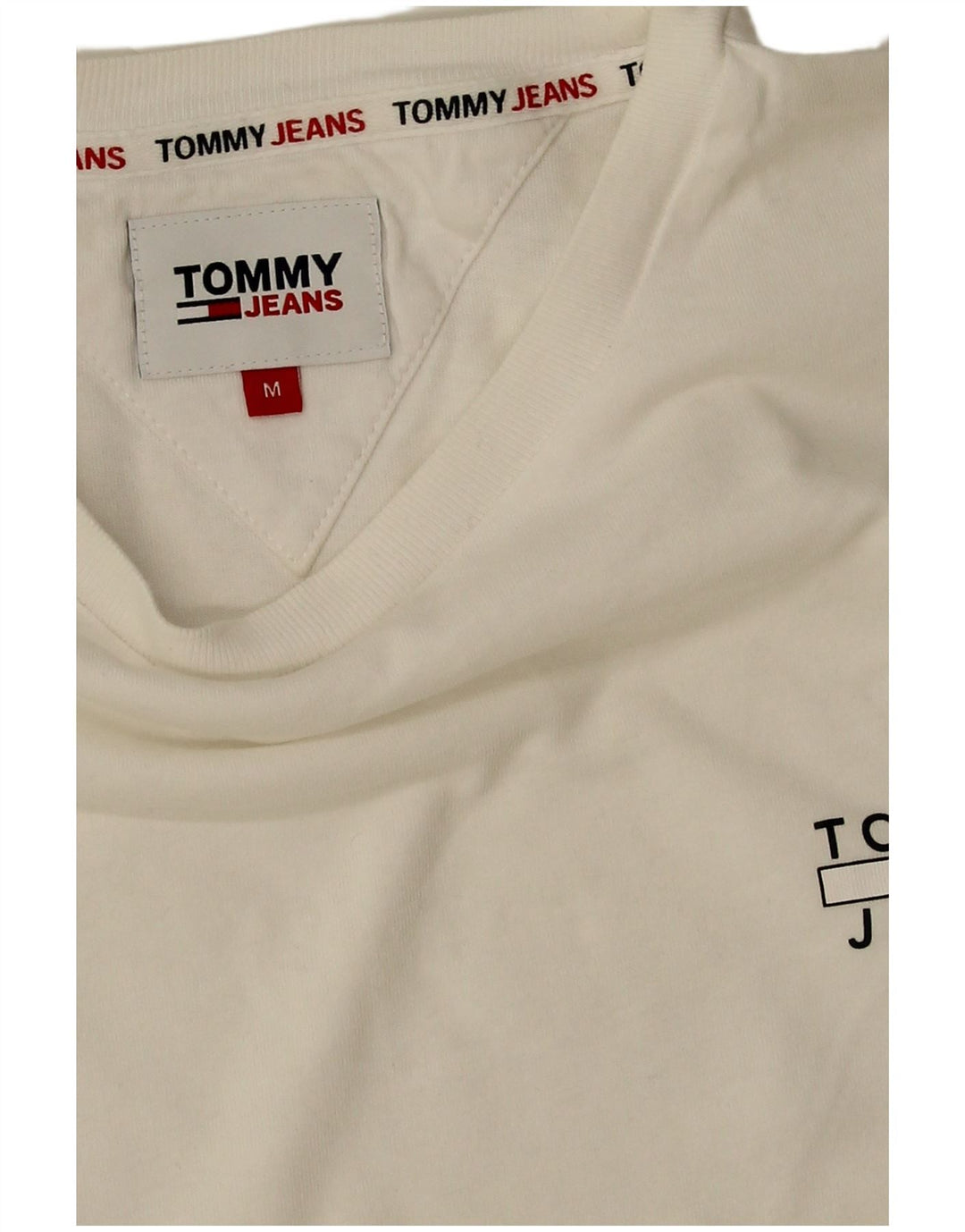 Tommy Hilfiger Womens Crop Graphic T-Shirt Top UK 14 Medium White