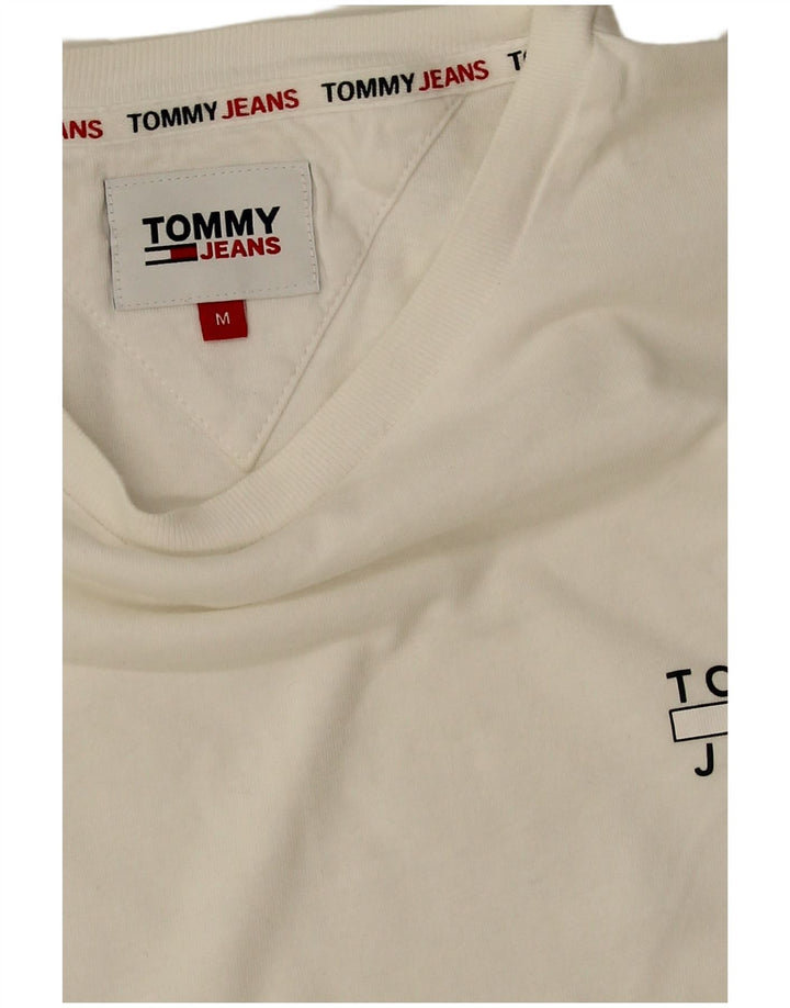 Tommy Hilfiger Womens Crop Graphic T-Shirt Top UK 14 Medium White