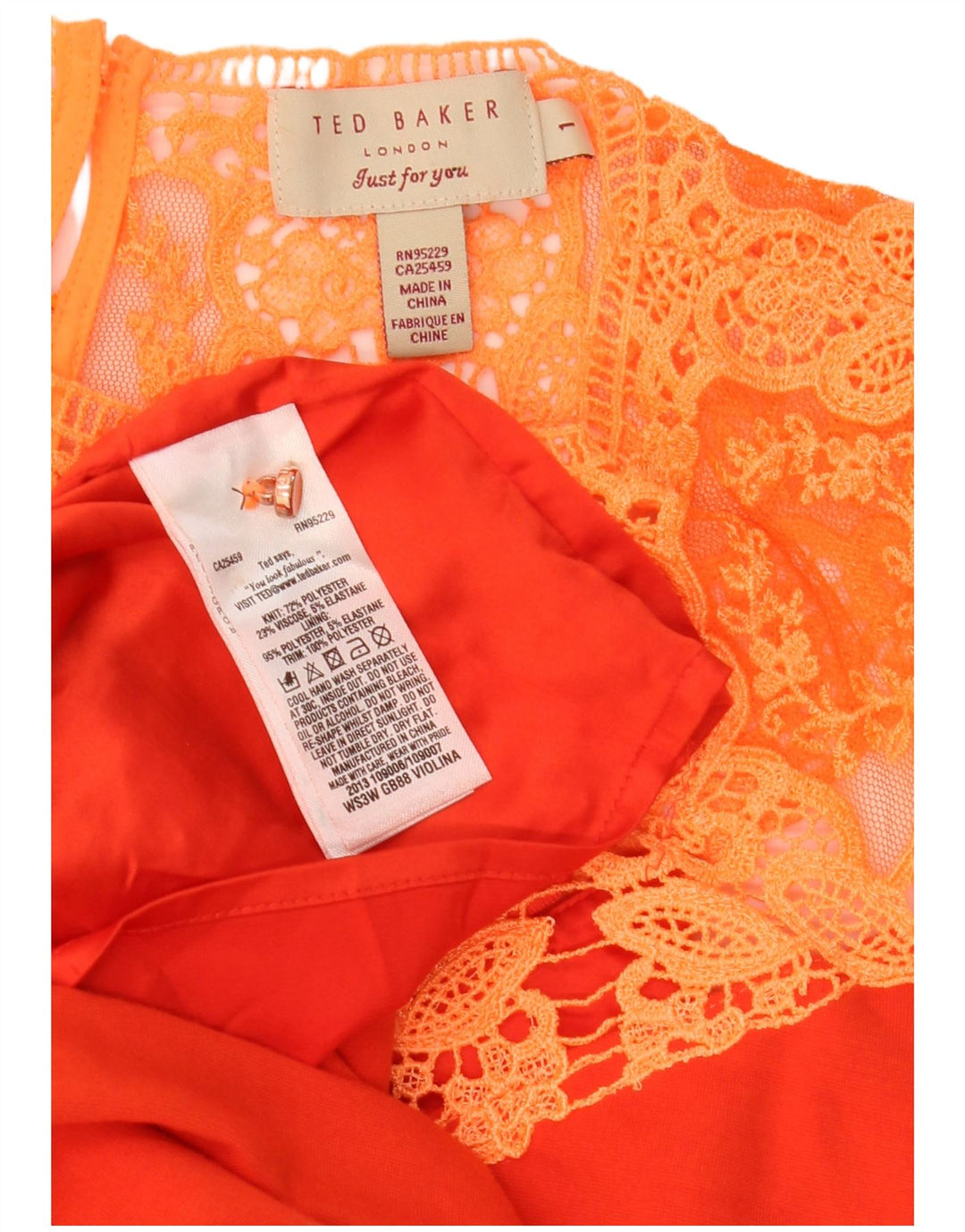 Ted Baker Womens Sleeveless Sheath Dress Size 1 XS Orange Floral Polyester