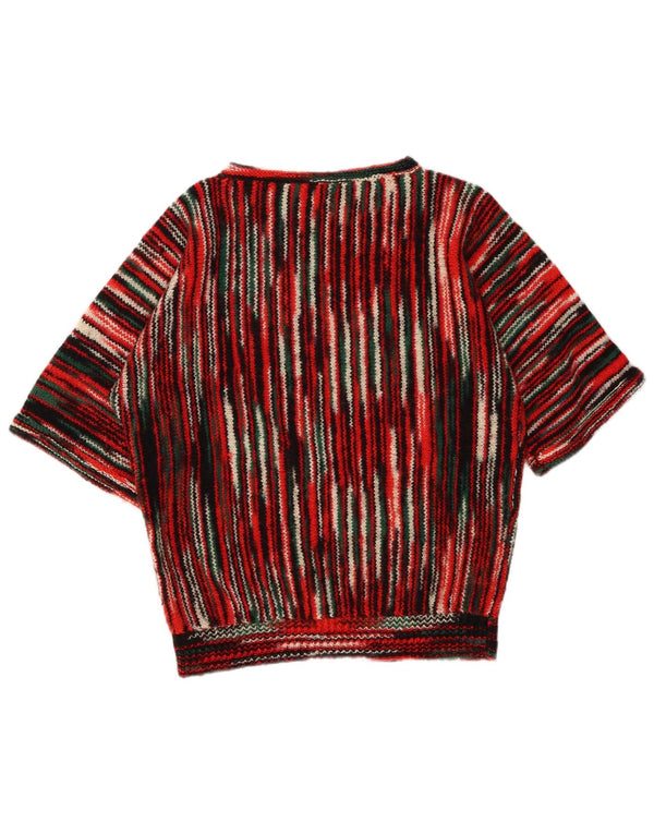 VINTAGE Womens Boat Neck Jumper Sweater UK 16 Large Multicoloured Striped