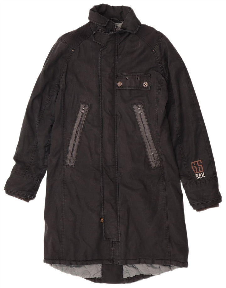 G-Star Womens Windbreaker Coat UK 40 Large Black Cotton