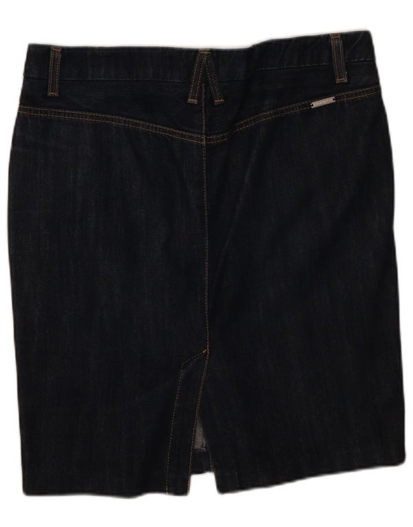 Sisley Womens Denim Skirt IT 42 Medium W32 Navy Blue Cotton