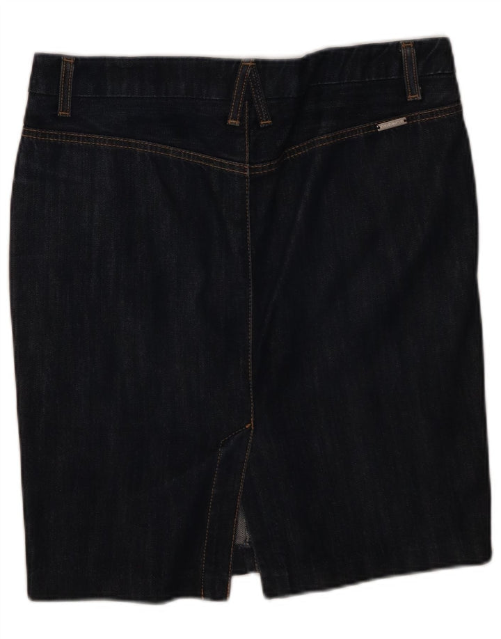 Sisley Womens Denim Skirt IT 42 Medium W32 Navy Blue Cotton