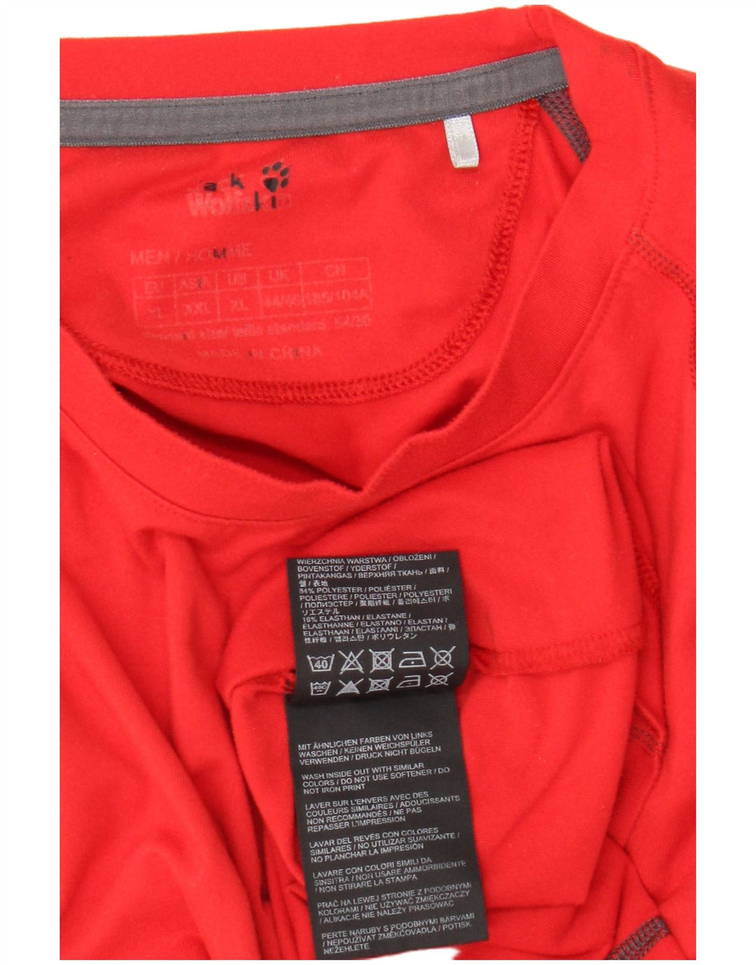 Jack Wolfskin Mens Top Long Sleeve UK 44/46 XL Red Polyester