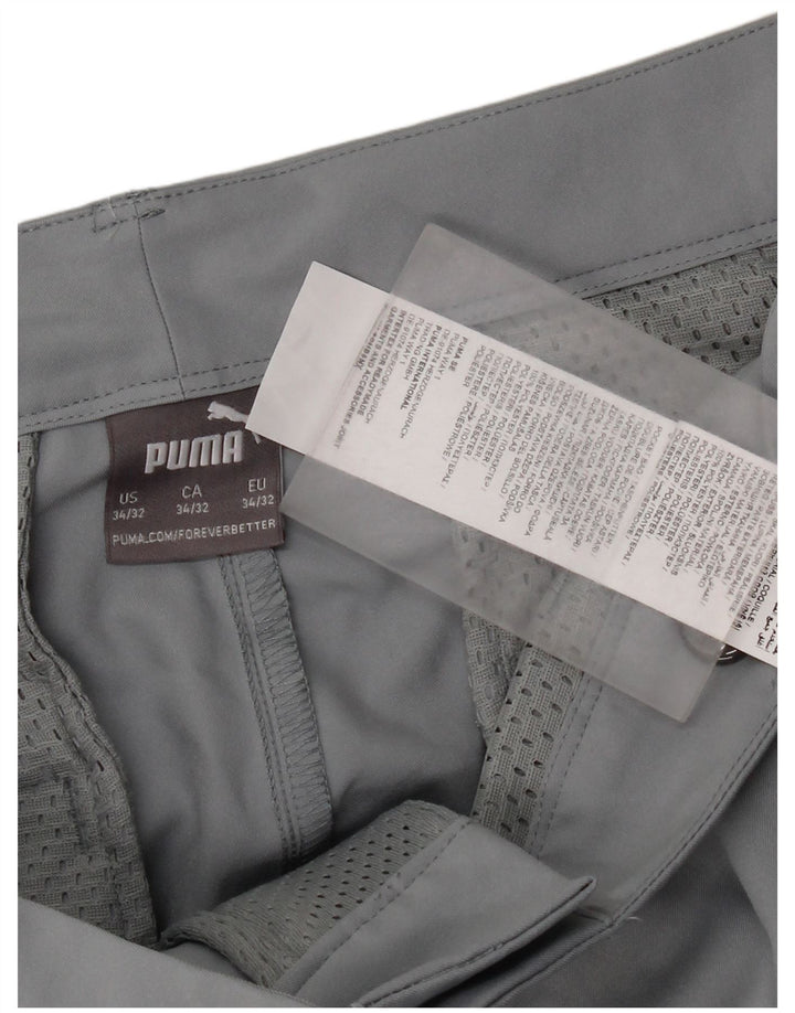 Puma Mens Slim Chino Trousers W34 L32 Grey Polyester