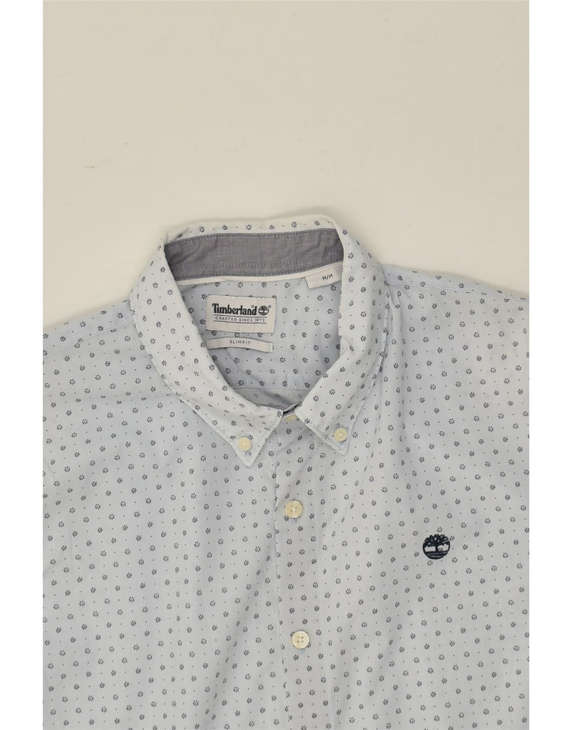 TIMBERLAND Mens Slim Fit Shirt Medium Grey Floral Cotton | Vintage Timberland | Thrift | Second-Hand Timberland | Used Clothing | Messina Hembry 