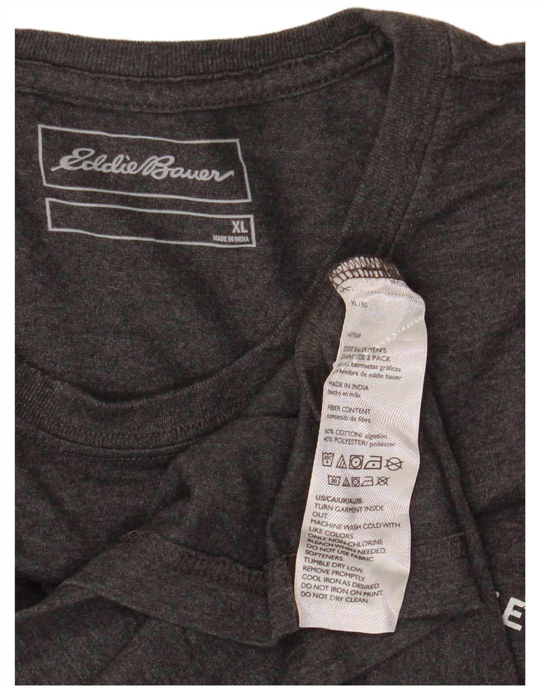 EDDIE BAUER Mens Graphic T-Shirt Top XL Grey Cotton
