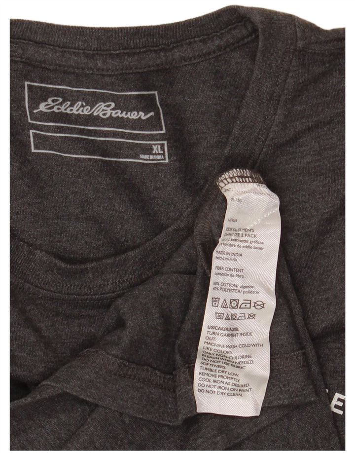 EDDIE BAUER Mens Graphic T-Shirt Top XL Grey Cotton