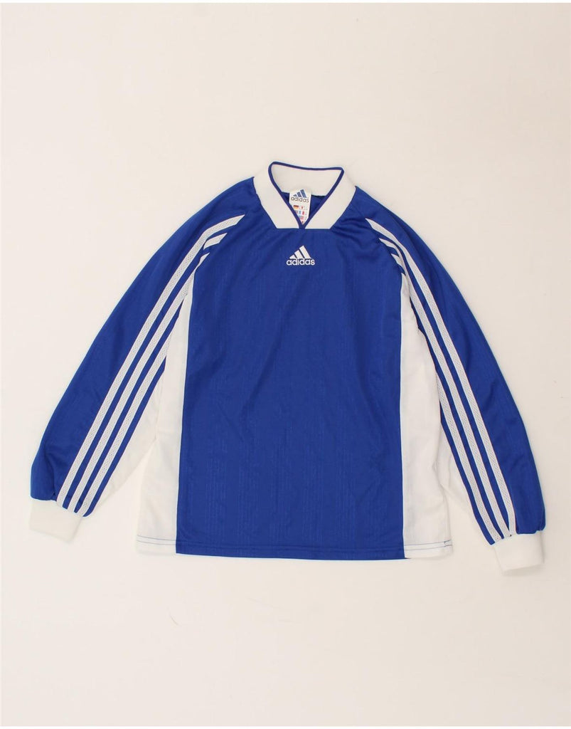 ADIDAS Boys Pullover Tracksuit Top 9-10 Years Large Blue Colourblock | Vintage Adidas | Thrift | Second-Hand Adidas | Used Clothing | Messina Hembry 