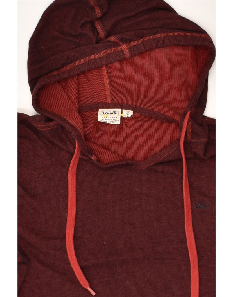 VANS Womens Hooded Top Long Sleeve UK 14 Large Burgundy Cotton | Vintage Vans | Thrift | Second-Hand Vans | Used Clothing | Messina Hembry 