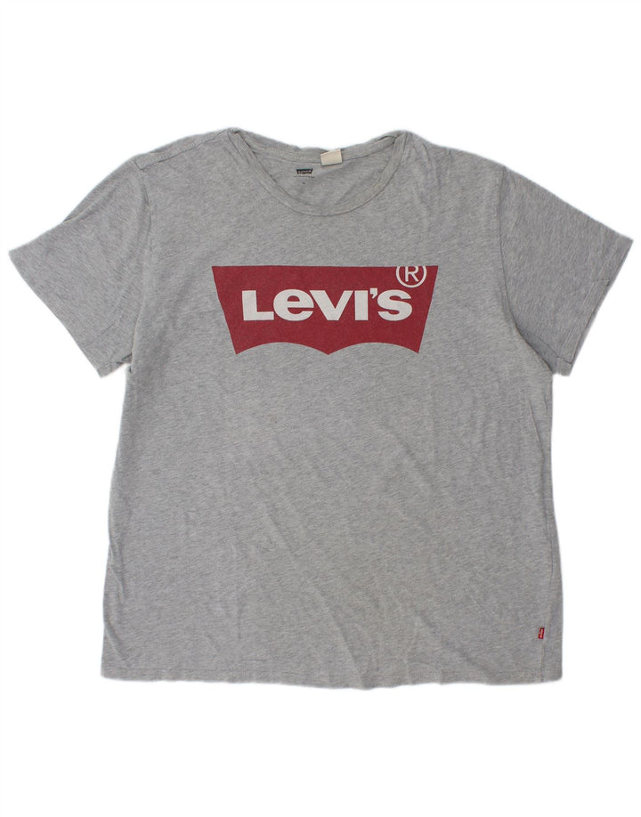 Levi's Mens Graphic T-Shirt Top XL Grey Flecked Cotton
