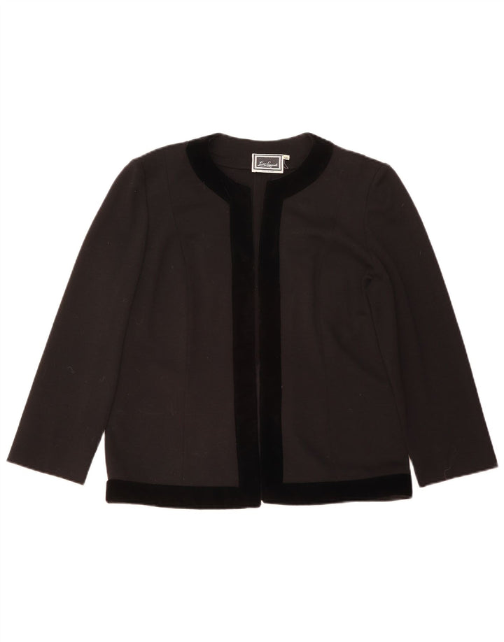 Luisa Spagnoli Womens 3/4 Sleeve Cardigan Top IT 46 Large Black