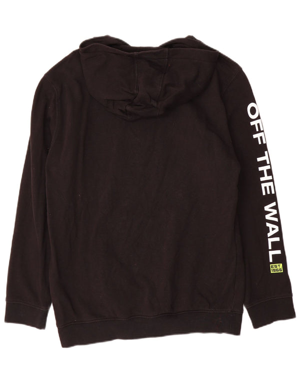 Vans Boys Graphic Hoodie Jumper 14-15 Years XL Black Cotton