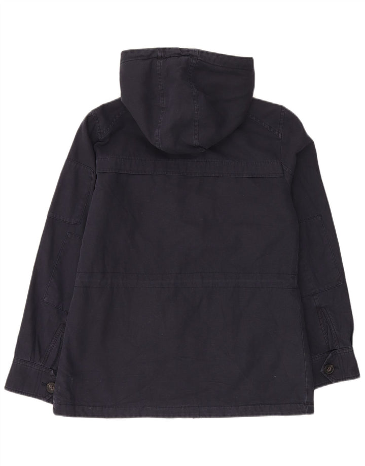 Levi's Womens Hooded Utility Jacket UK 14 Medium Navy Blue Cotton
