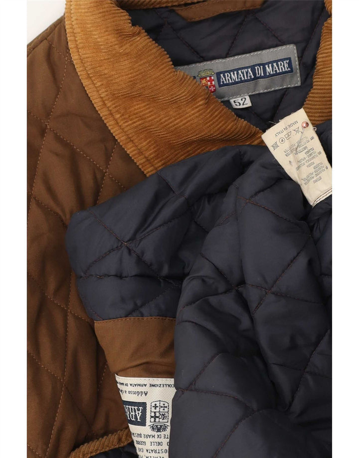 Armata Di Mare Mens Quilted Jacket IT 52 XL Brown Polyester