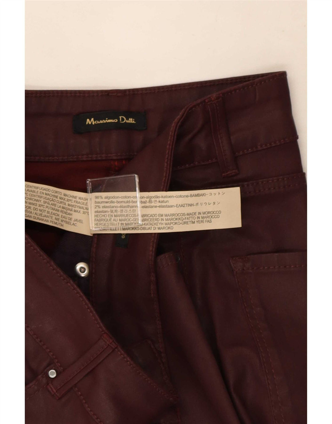 Massimo Dutti Womens Pencil Skirt W28 Medium  Burgundy Cotton
