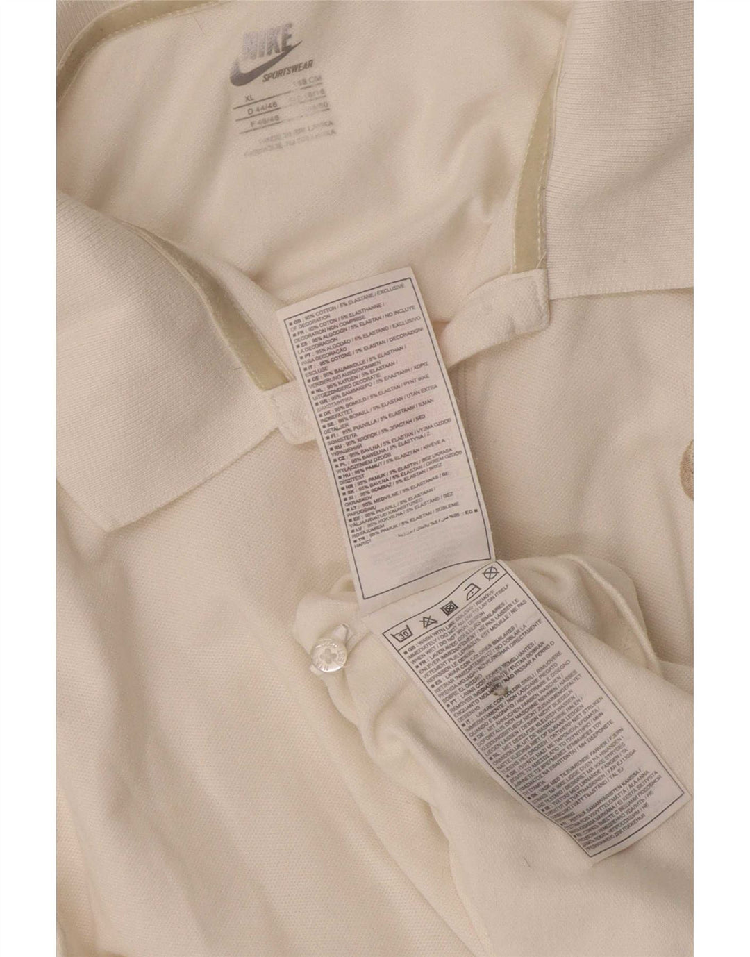 Nike Womens Polo Shirt UK 18 XL White Cotton