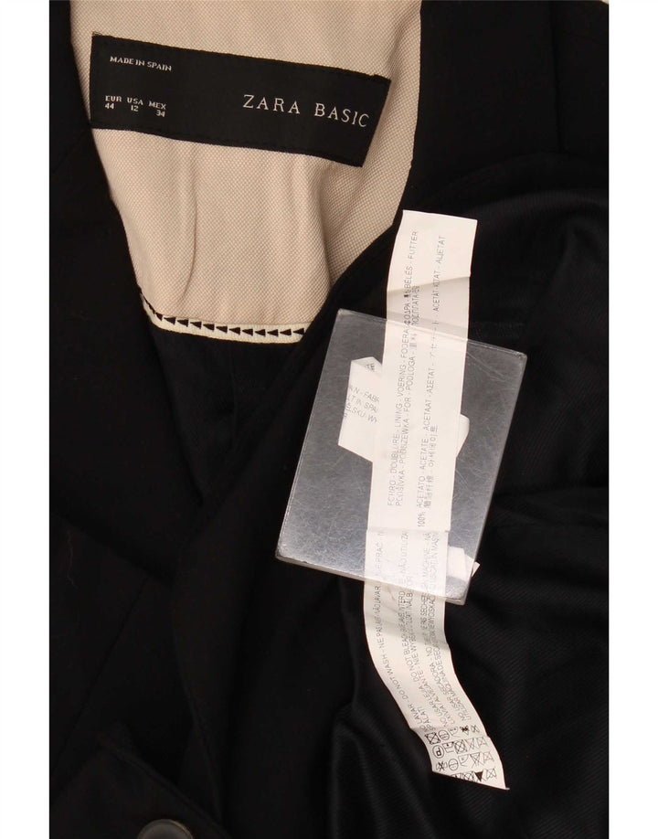 Zara Womens 1 Button Blazer Jacket EU 44 XL Black