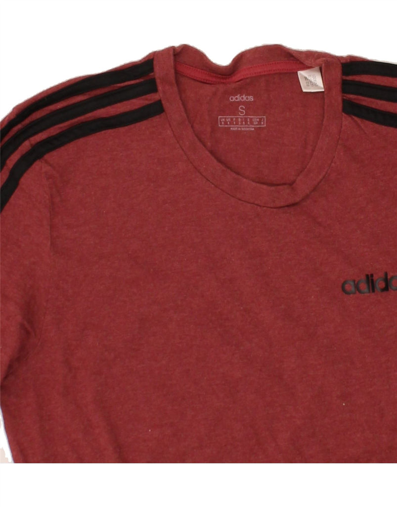 ADIDAS Mens T-Shirt Top Small Maroon Cotton Vintage Adidas and Second-Hand Adidas from Messina Hembry 