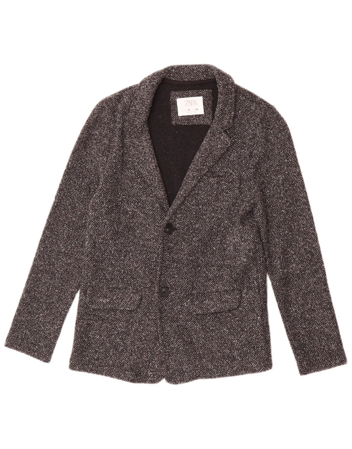 Zara Girls 2 Button Blazer Jacket 9-10 Years Grey Flecked