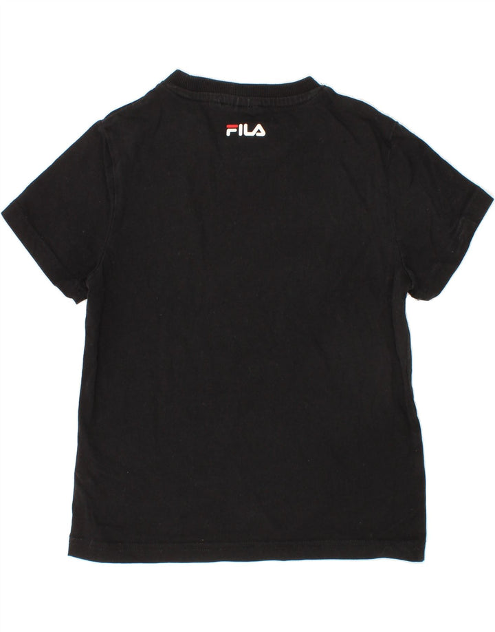 FILA Boys Graphic T-Shirt Top 5-6 Years Black Cotton Vintage Fila and Second-Hand Fila from Messina Hembry 
