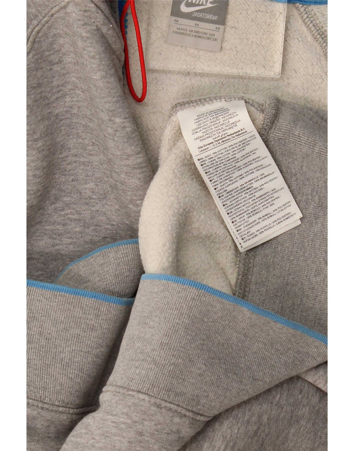 Nike Mens Zip Hoodie Sweater Medium Grey Cotton