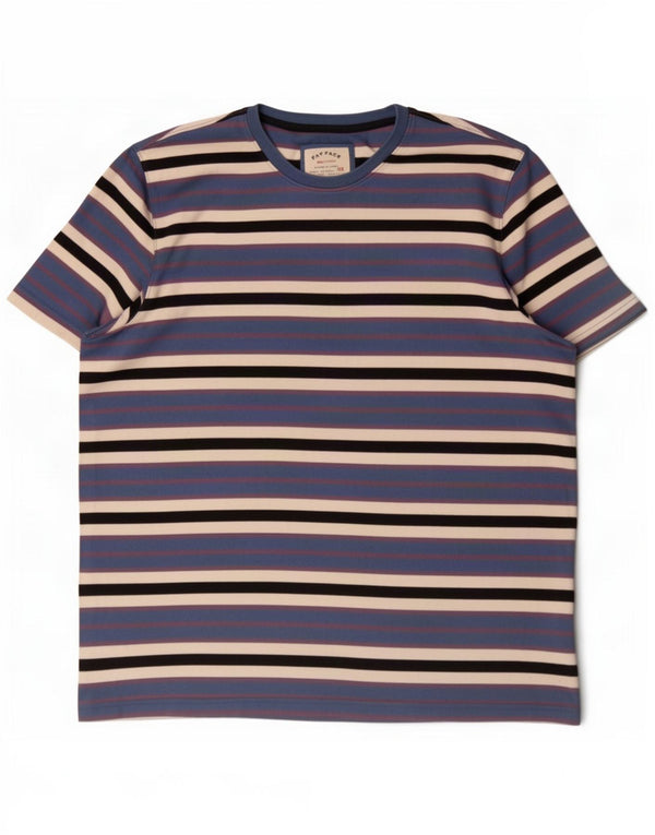 Fat Face Mens T-Shirt Top 2XL Blue Striped Cotton
