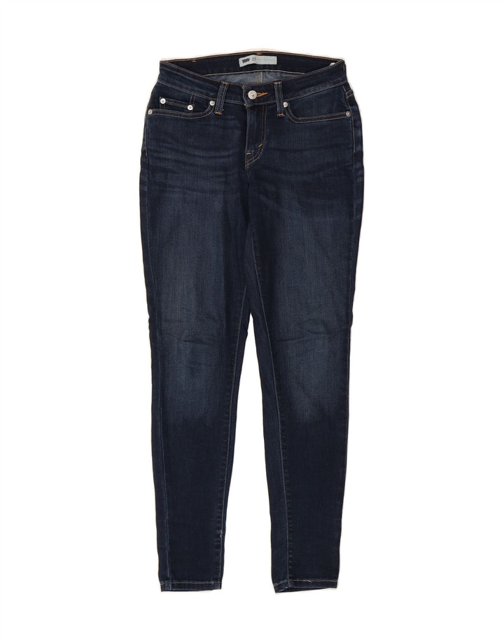 LEVI'S Womens Skinny Jeans W27 L30 Navy Blue Cotton Vintage Levi's and Second-Hand Levi's from Messina Hembry 
