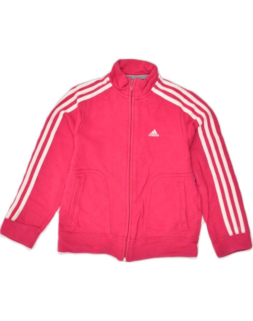 ADIDAS Girls Tracksuit Top Jacket 9-10 Years Pink Cotton | Vintage Adidas | Thrift | Second-Hand Adidas | Used Clothing | Messina Hembry 